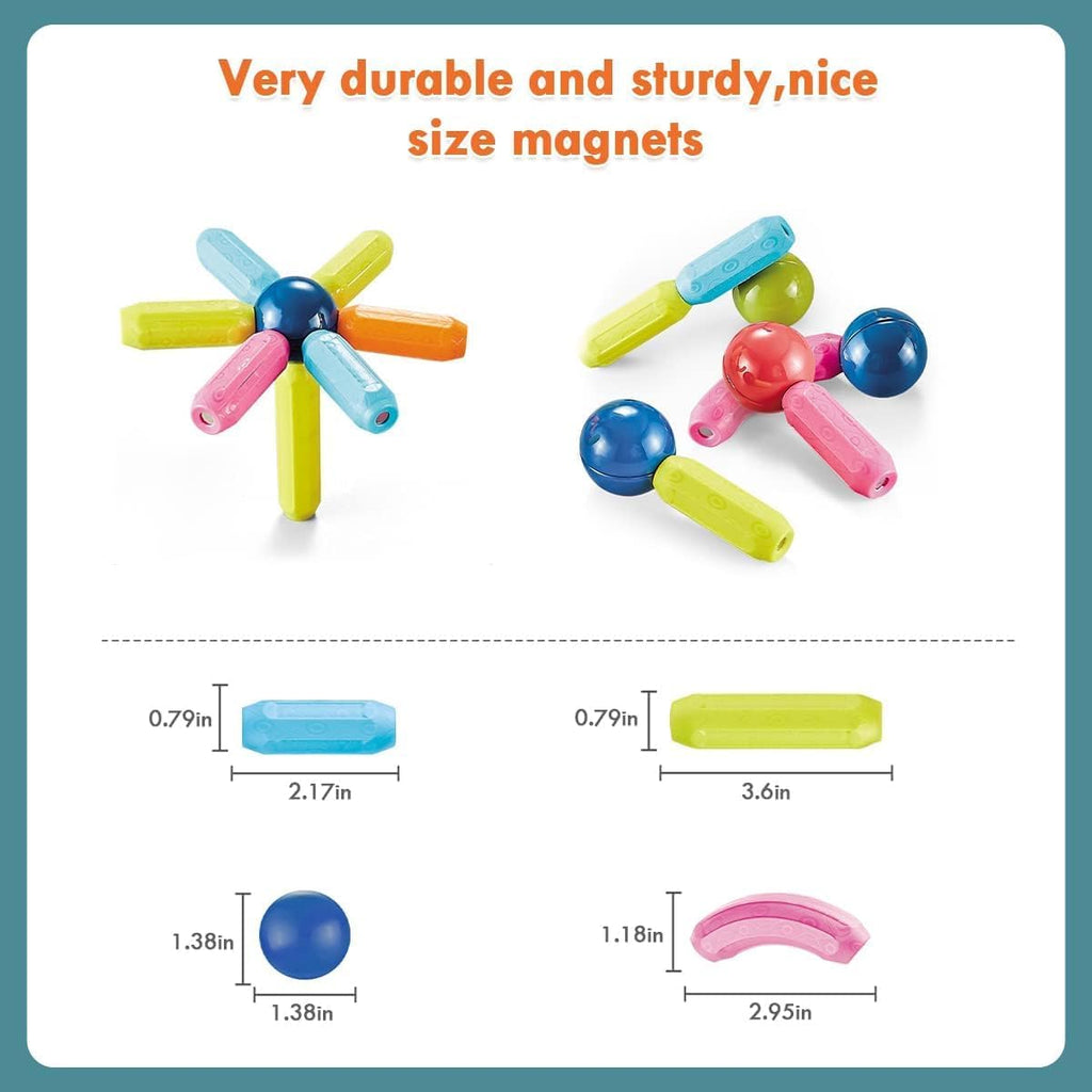 Learning Boy Girls Toys Age 4-5,Magnetic Blocks Magnet Toy for Toddlers 1-3,Magnetic Balls and Rods Set Educational Magnet Building Blocks,Kids Toy for 3+ Year Old Gifts(25pcs)