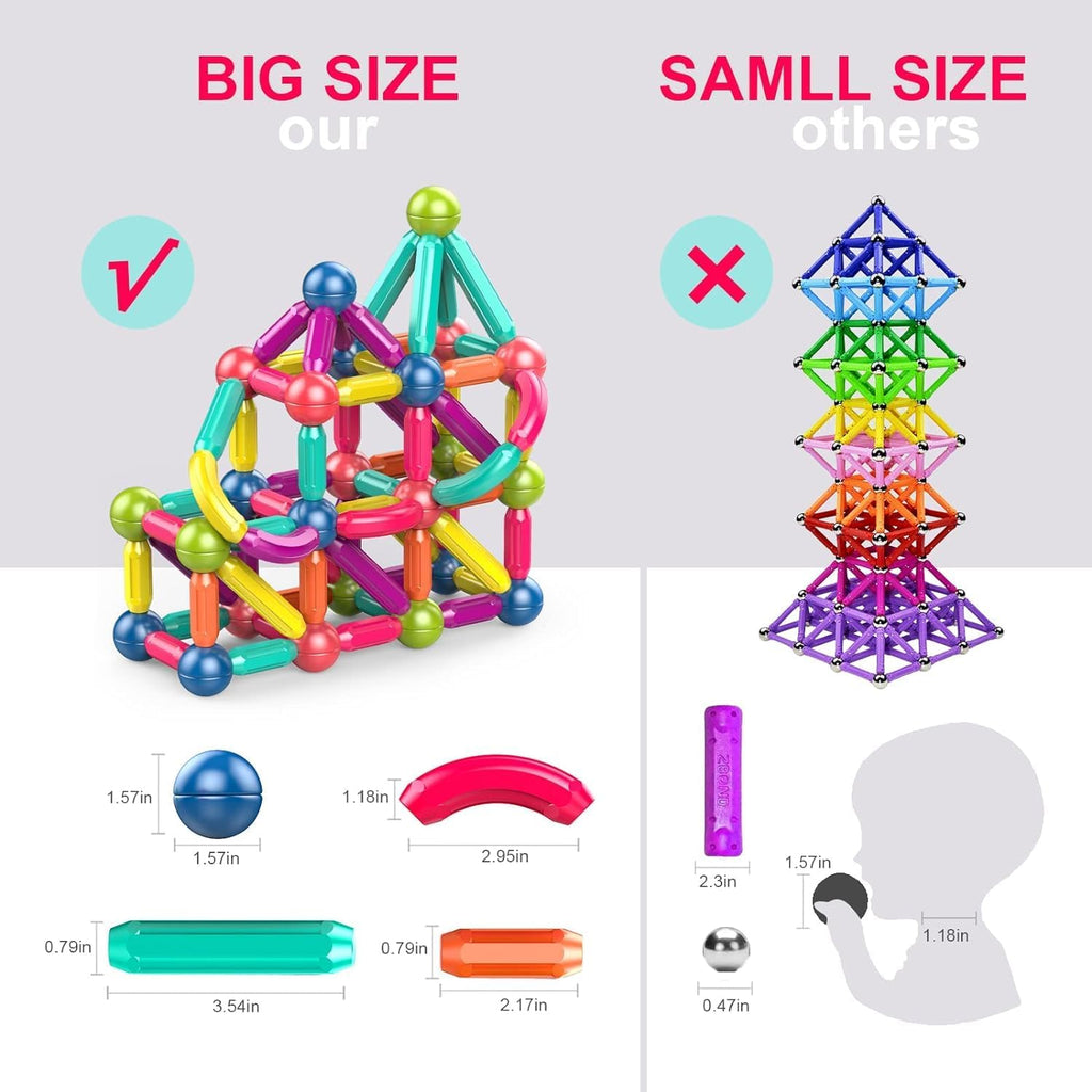 Learning Boy Girls Toys Age 4-5,Magnetic Blocks Magnet Toy for Toddlers 1-3,Magnetic Balls and Rods Set Educational Magnet Building Blocks,Kids Toy for 3+ Year Old Gifts(25pcs)
