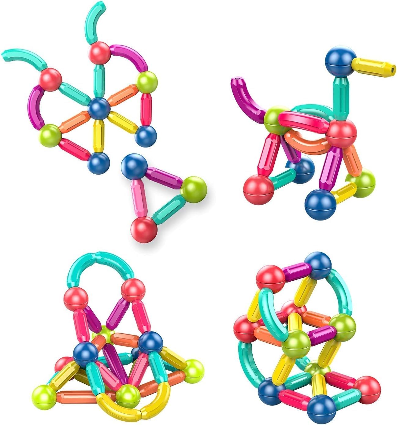 Learning Boy Girls Toys Age 4-5,Magnetic Blocks Magnet Toy for Toddlers 1-3,Magnetic Balls and Rods Set Educational Magnet Building Blocks,Kids Toy for 3+ Year Old Gifts(25pcs)