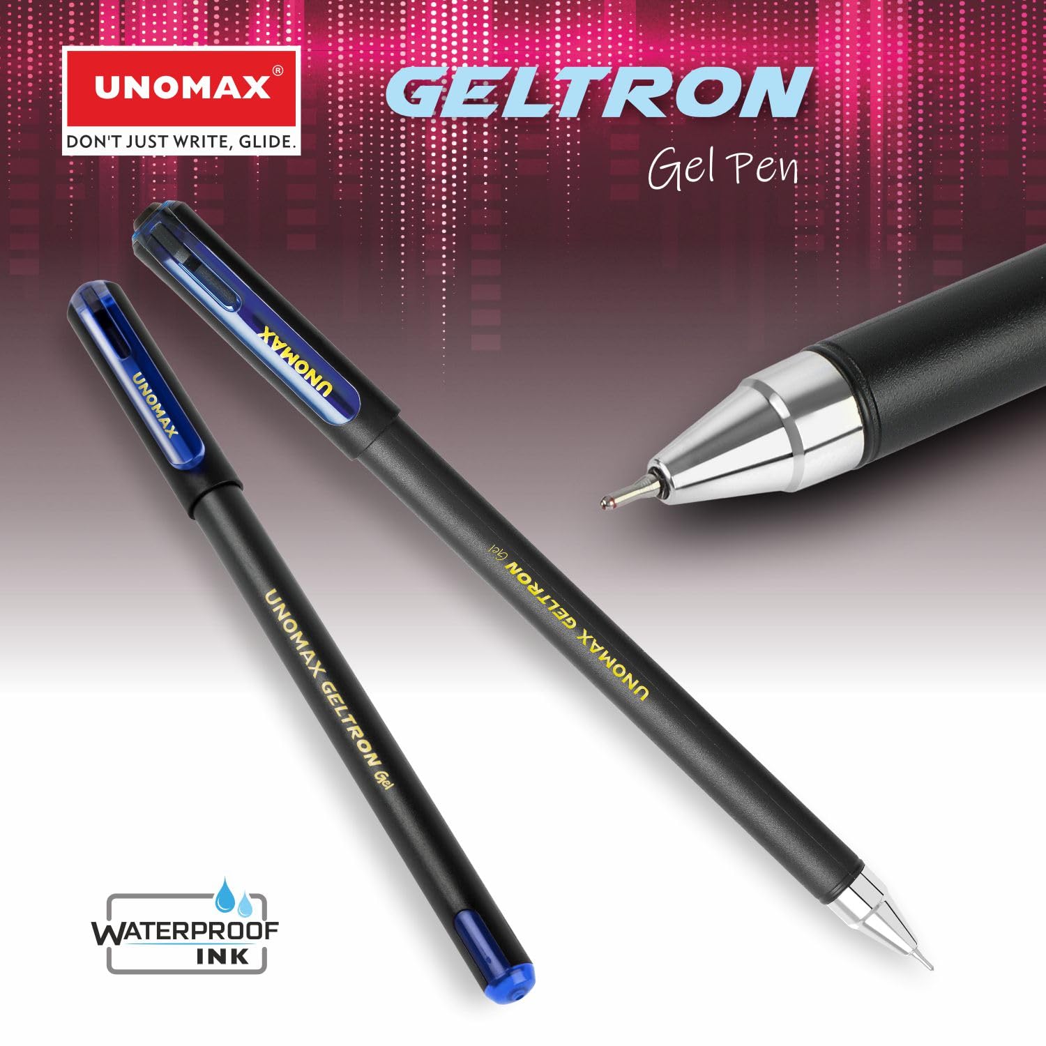 UNOMAX Geltron Gel Pen Pack of 10 (10 Blue)