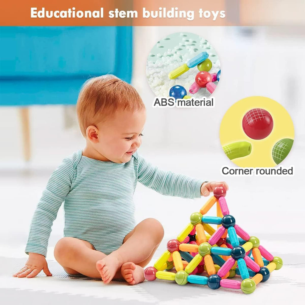 Learning Boy Girls Toys Age 4-5,Magnetic Blocks Magnet Toy for Toddlers 1-3,Magnetic Balls and Rods Set Educational Magnet Building Blocks,Kids Toy for 3+ Year Old Gifts(25pcs)