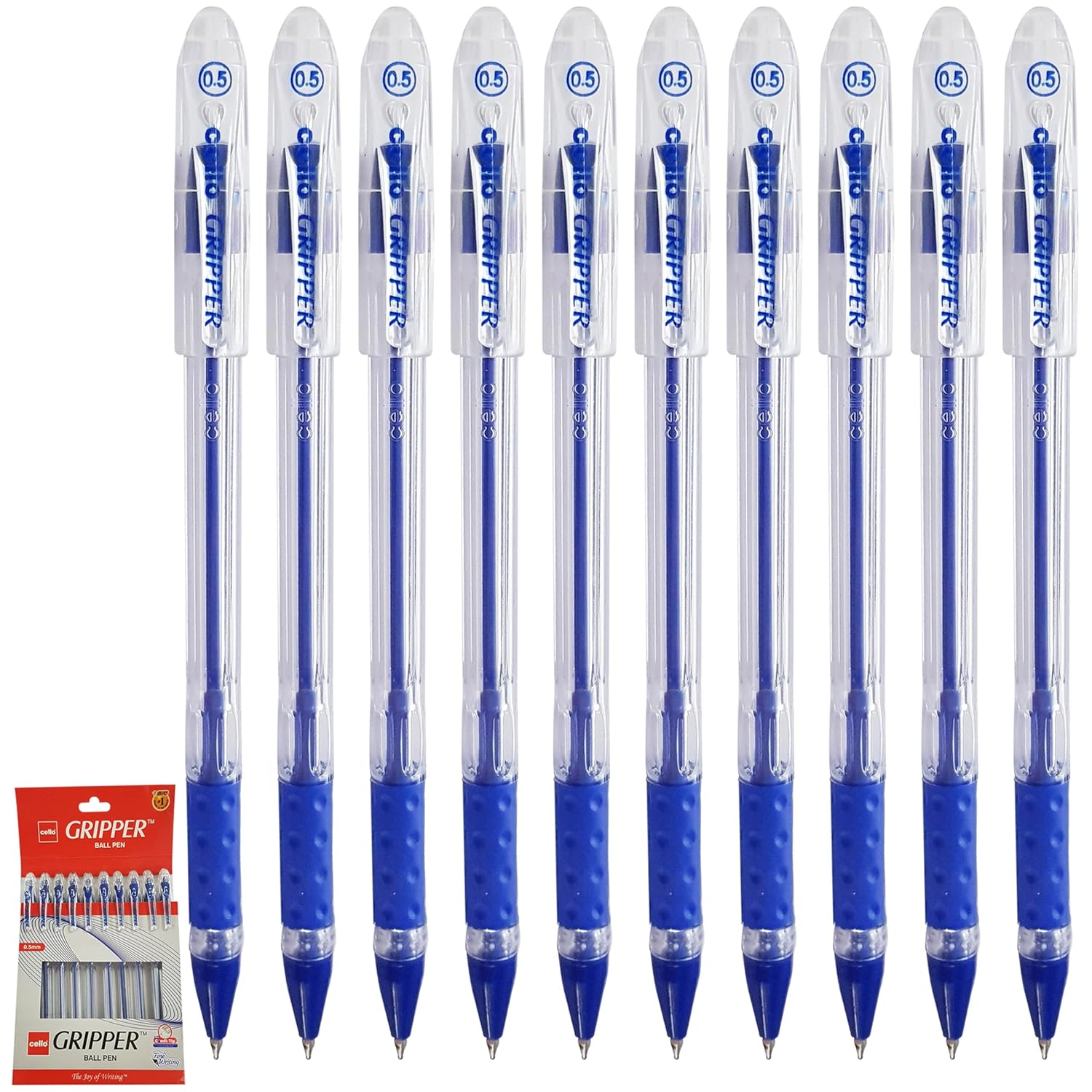 Cello Gripper-1 Ball Pen (Pack Of 10),Blue , Black & Red