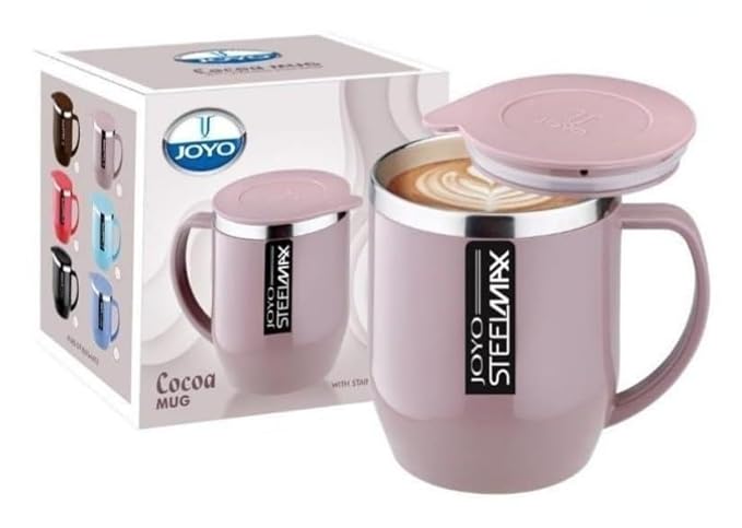 JOYO STEELMAX COCOA COFEE MUG WITH LID