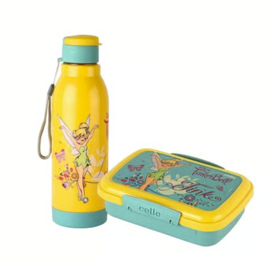Cello Tinker Bell Insulated Lunch Set (Yellow, Green)