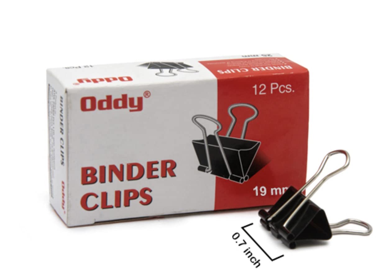 Oddy 19mm Binder Clip (Pack of 12 Pcs)