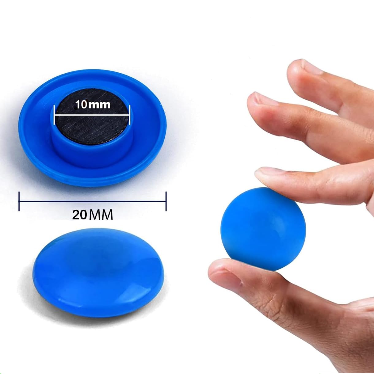 Kebica 12-Pack Magnets  – 4 Colors, Glossy Finish (20MM)