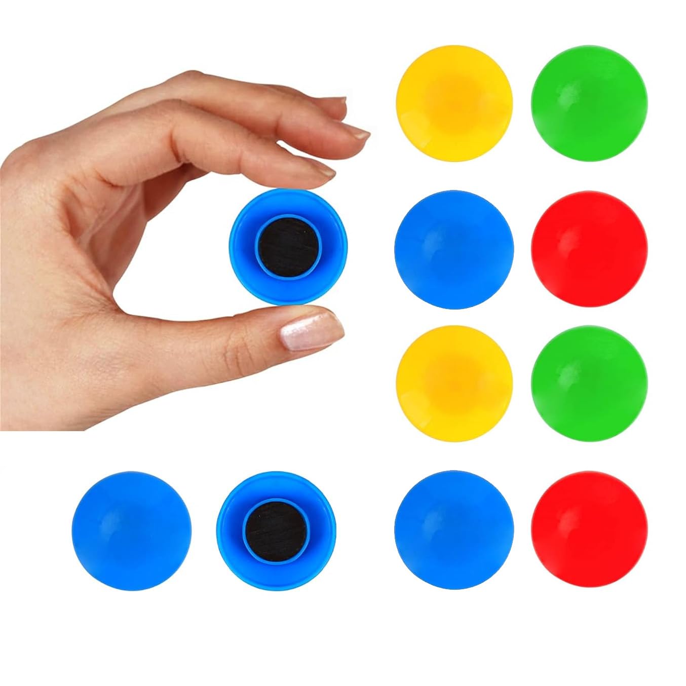 Kebica 12-Pack Magnets  – 4 Colors, Glossy Finish (20MM)