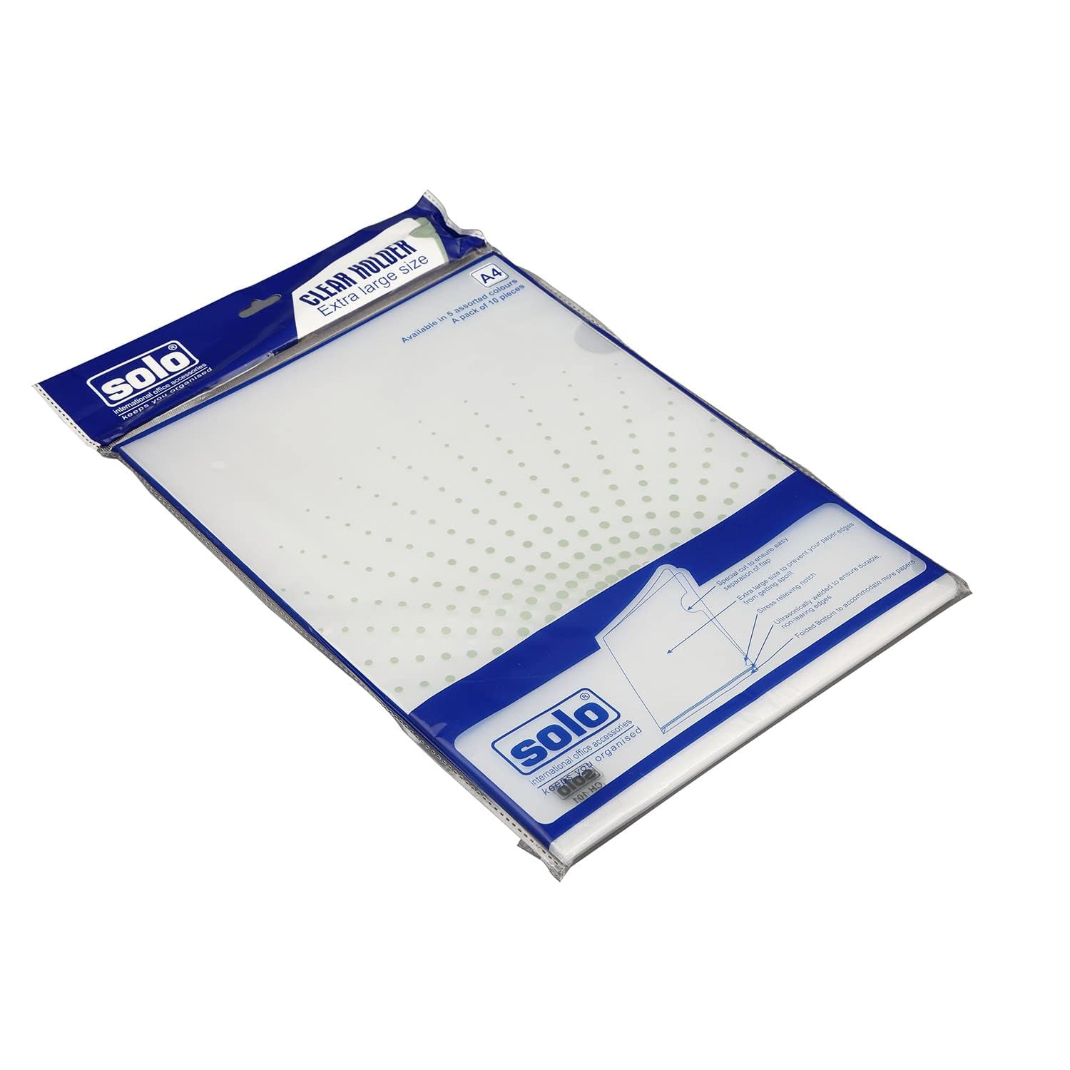 Solo CH- 101 Clear Holder A4 - Transparent White, (Pack of 10)